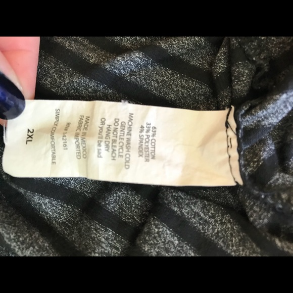 Lularoe Classic Tee Black and Gray Striped - Picture 4 of 4